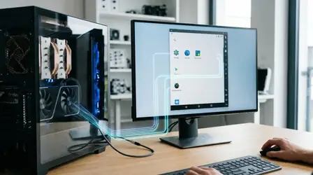 Desktop PC running an Android emulator window