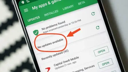 Google Play My apps and games screen checking for updates